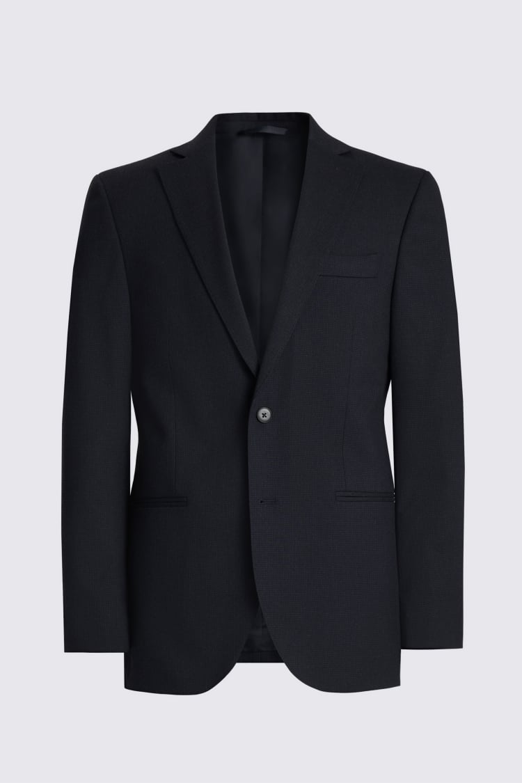 Tailored Fit Navy Puppytooth Suit Jacket